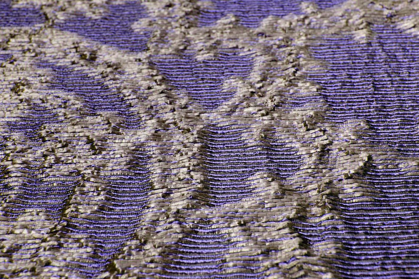 close up of woven textiles jacquard interior fabric designed by Annette Douglas