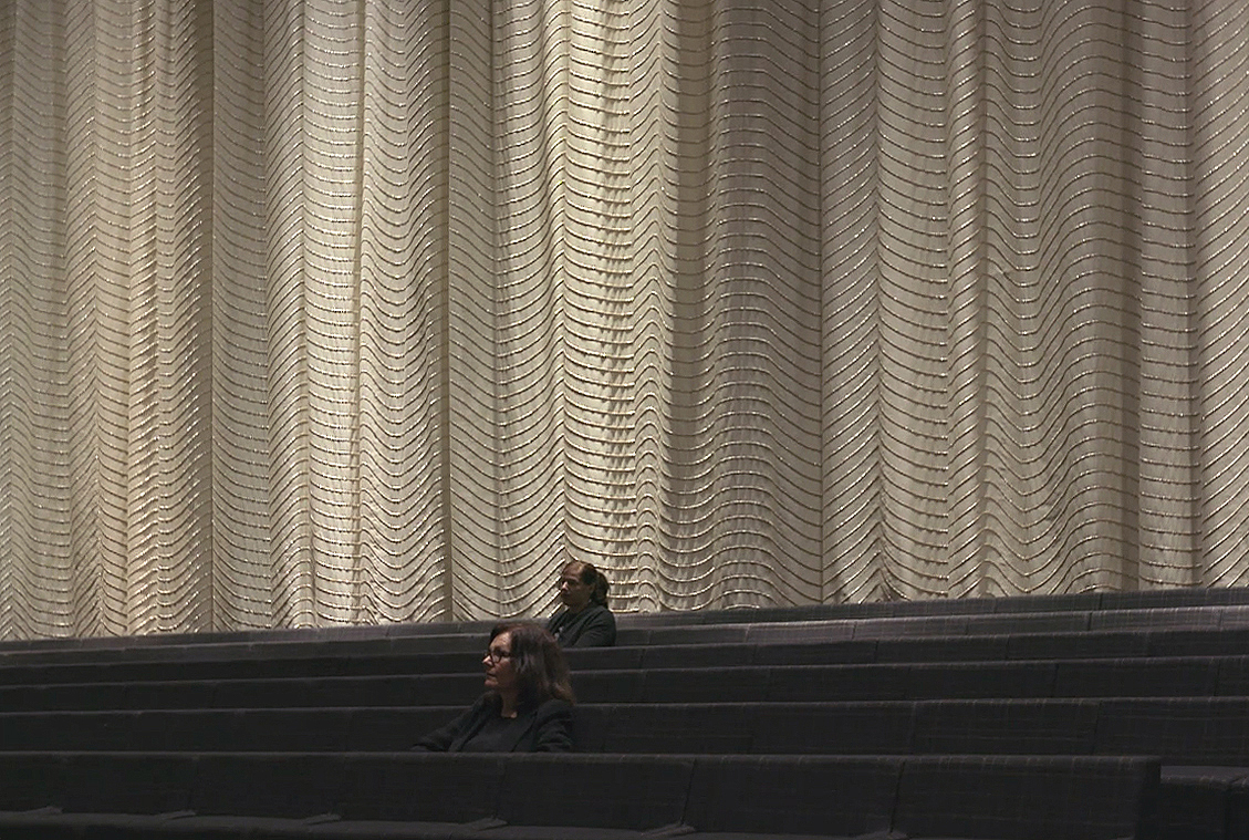 acoustic curtain embroidered for concert hall by Annette Douglas for EM2N architects